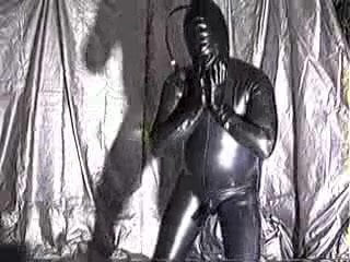 In black latex