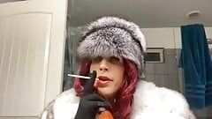 Smoking in furs bj