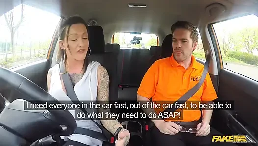 Fake Driving College - Messy Creampie and Deep Throat Blowjob Action