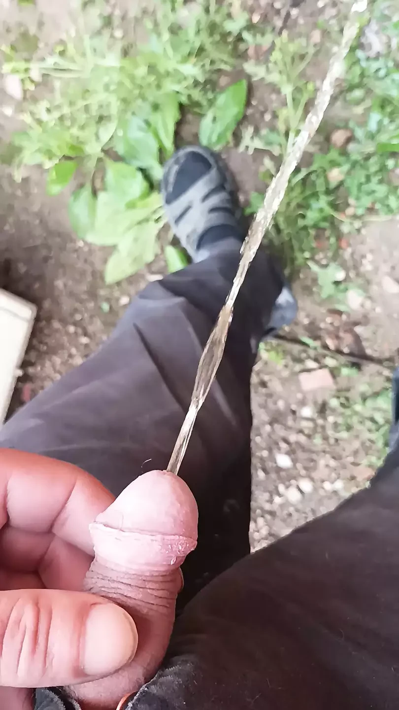 pissing outside
