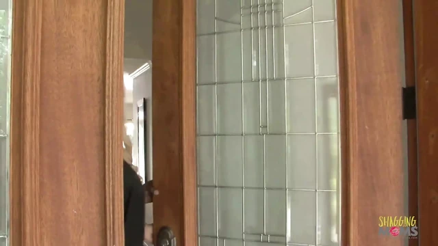 Curvy blonde babe gives a black guy a blowjob before having sex with him