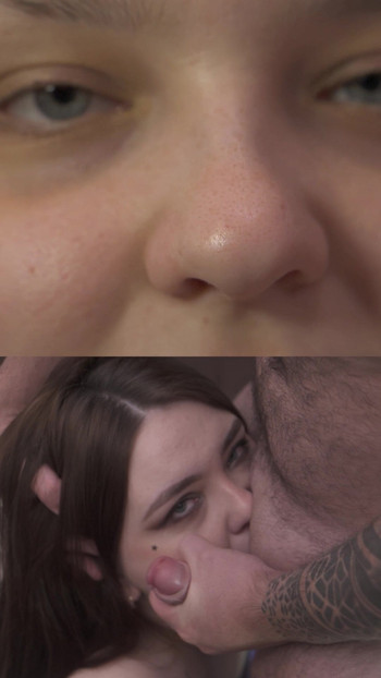 SH Blowjob, super close-up, cum in mouth