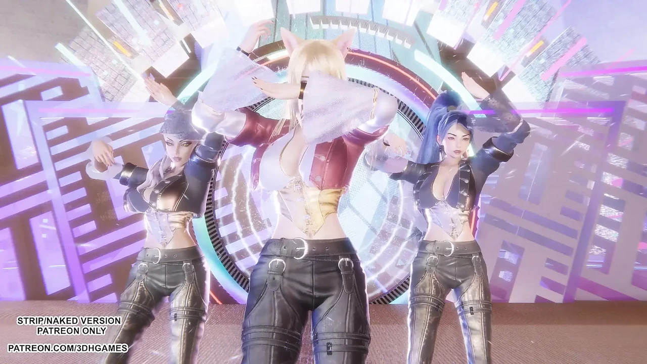 MMD - KARD - GUNSHOT - Ahri, Kaisa & Evelynn Sexy Kpop Dance League of Legends Hentai Uncensored 4K 60FPS