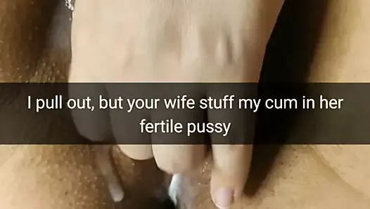 I pull out, but your wife stuffs all the cum in her pussy - Milky Mari