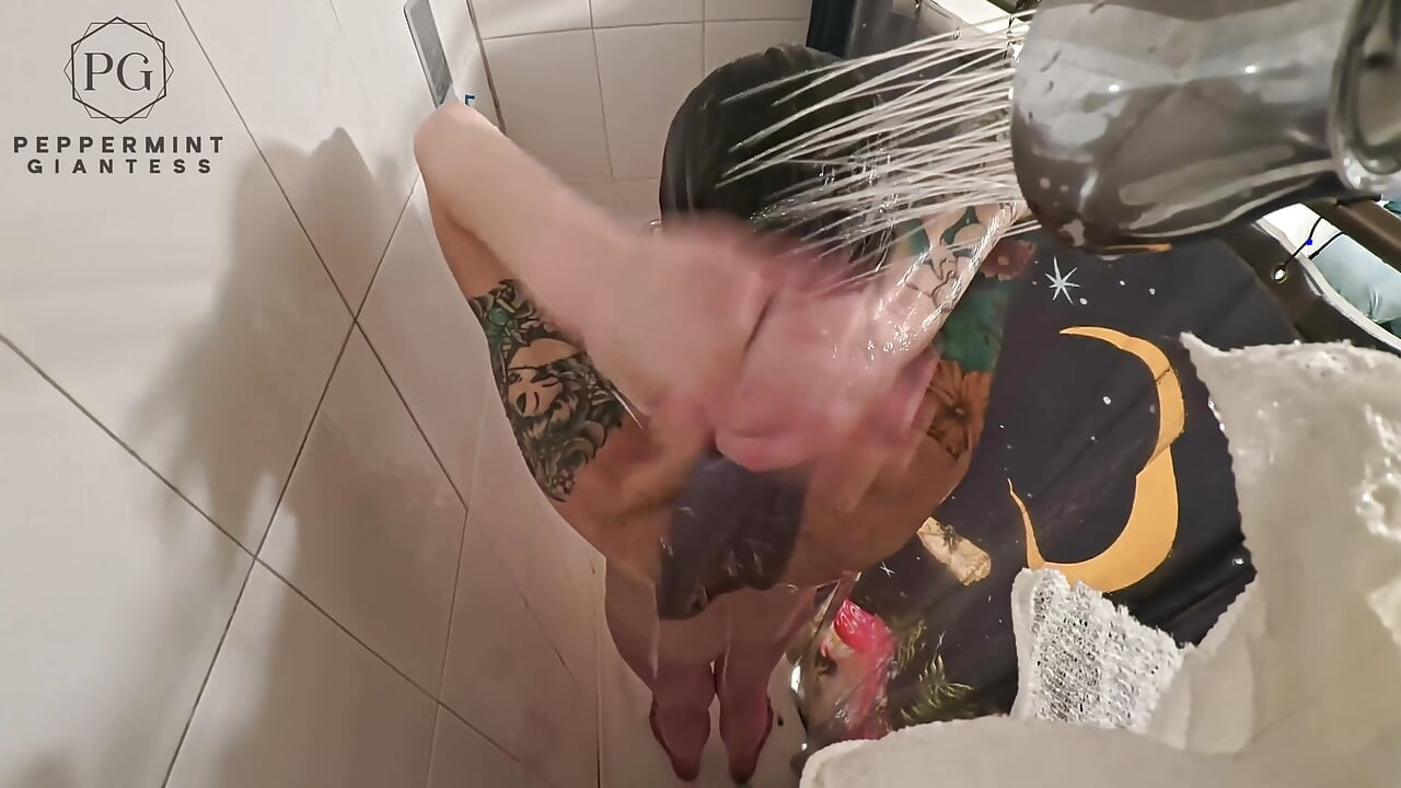 6.7 Tall Amazon Shower Routine POV Overhead Giantess Goddess