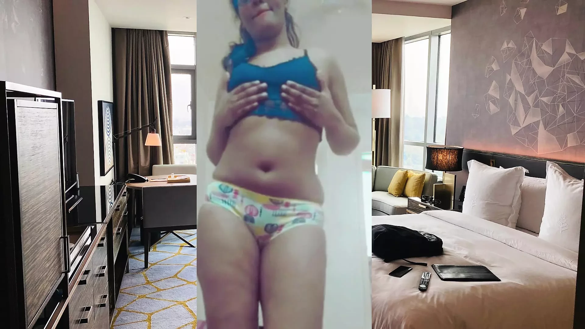 Sandy uzima binu: seksi pokreti, divlje vibracija