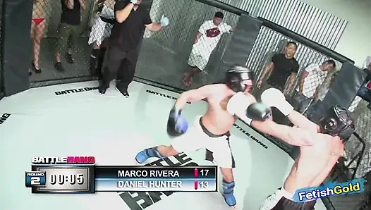 Kaslı adam ceza olarak kavga ediyor ve tombul esmerle seks yapıyor