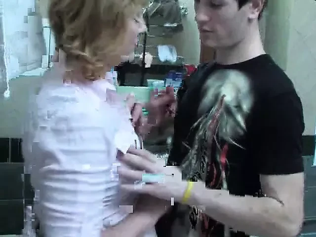 Russian mature whore fucked by a young guy