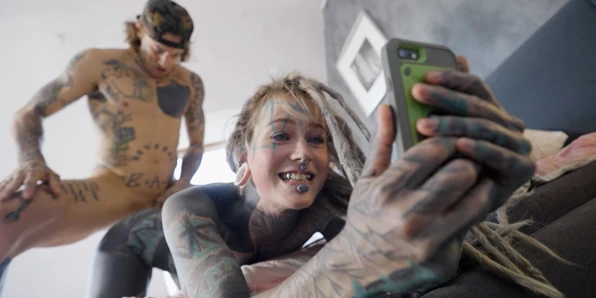Dreadhead Beauty Anal Riding a Huge Cock