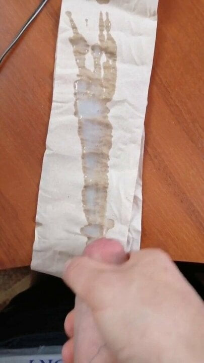 Cumming on the table.