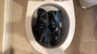 Pissing Under Armour sneakers