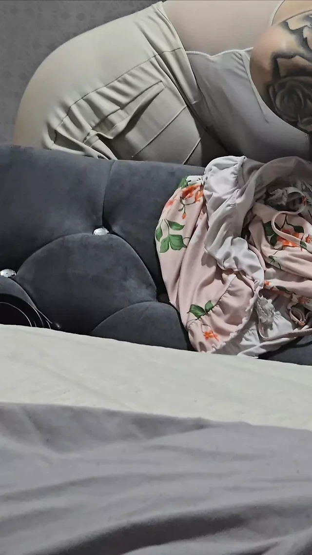 Step mom in bodysuit get changed in front of step son
