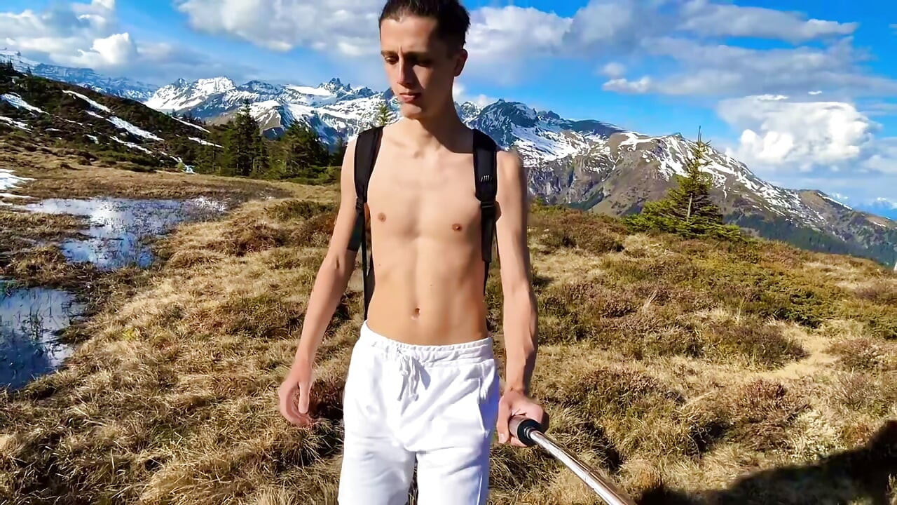 Gay Twink Wanks in Public
