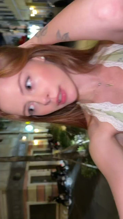 Night stroll through the city with a playful little smile