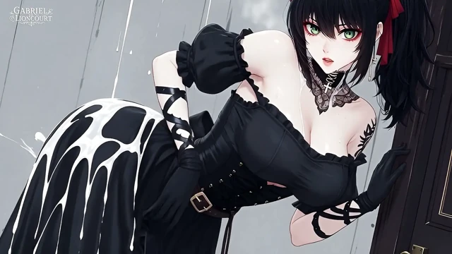 Goth Girl Fan Fucks Rockstar Backstage  - Hentai