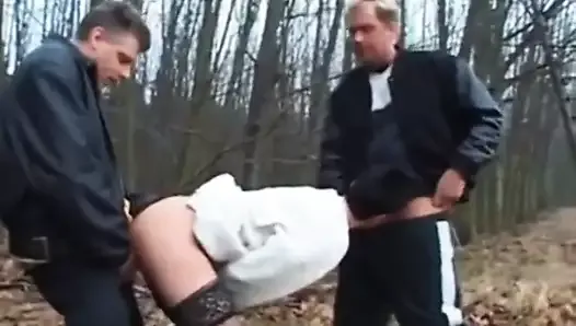 dogging mature wife fuck by 2 mensn near the -forest.