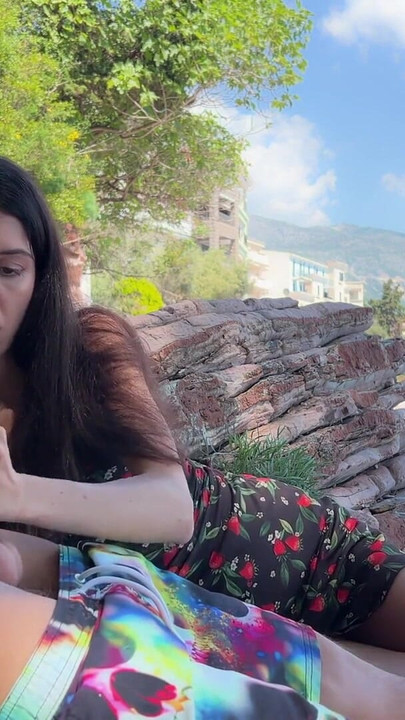 Spectacular moment from "Public Dick Flashing on the Beach - I took his dick in my hand and helped him cum"
