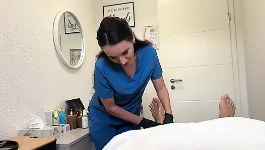 He Gets Caught Jerking During Massage