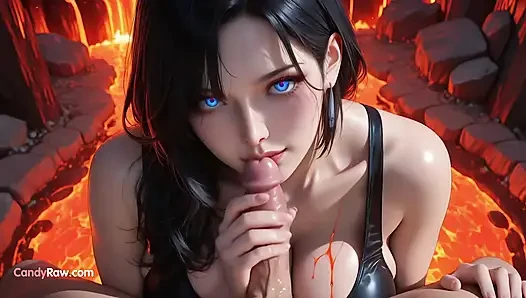 Cewek cantik berkulit gelap dengan kostum lateks lagi menggoda dan muasin memeknya