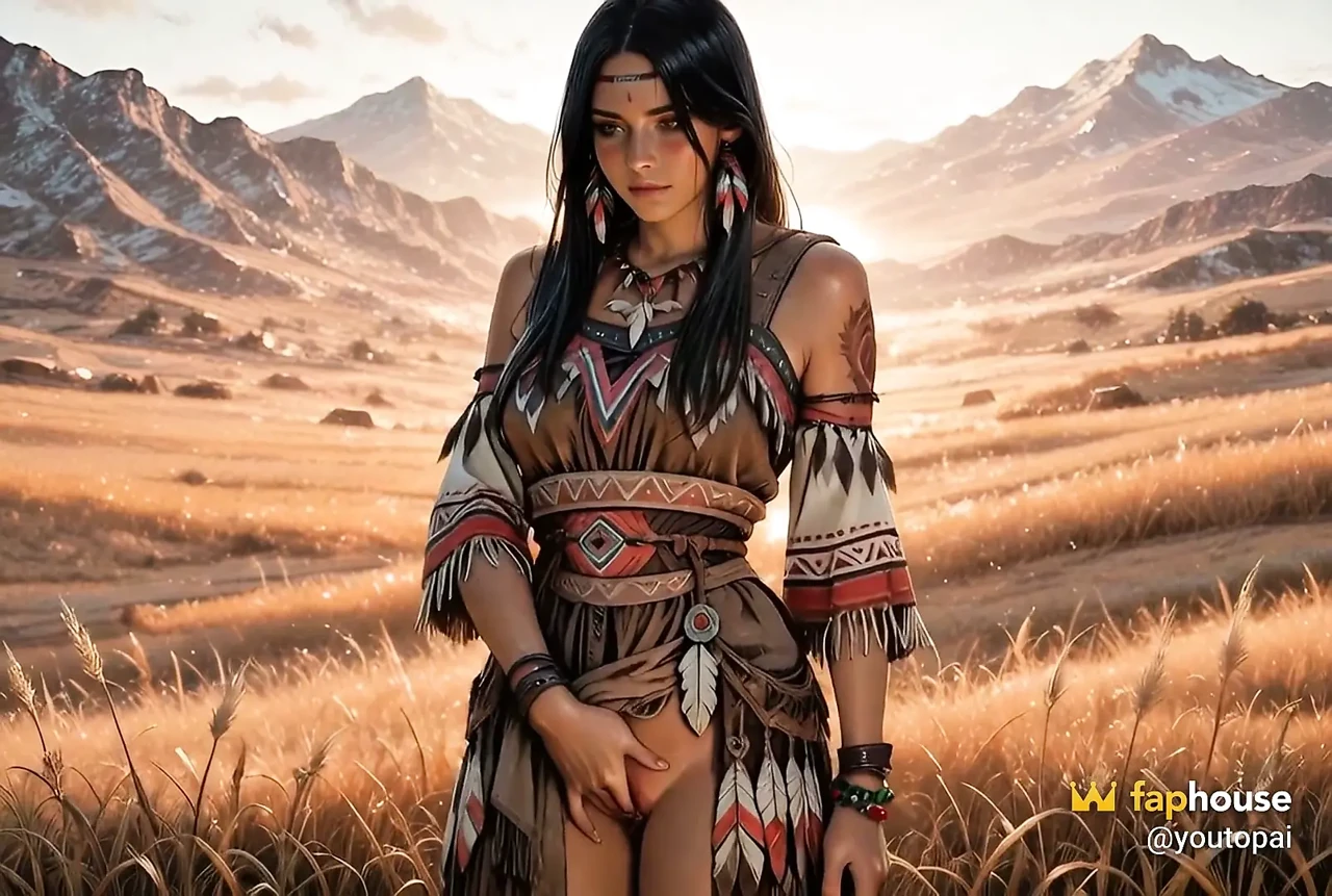 Native American Lakota Girl Is Ready to Ride 100 Miles for a Good Fuck in the Ai Adaptation for Columbus Day