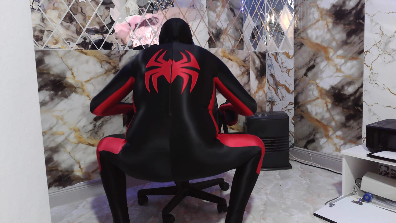 Spiderman Red and Black Shiny Lycra