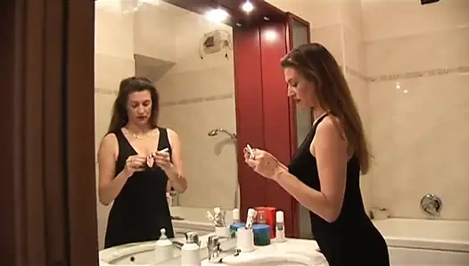 Dirty brunette gets banged and filmed by her young lover while her husband is away