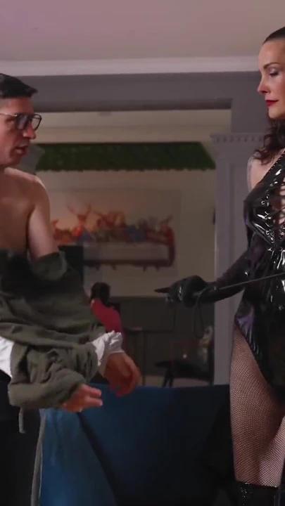 MOMMY4K. Mommy Turns into a Latex Slut Behind her Back | Clip 1