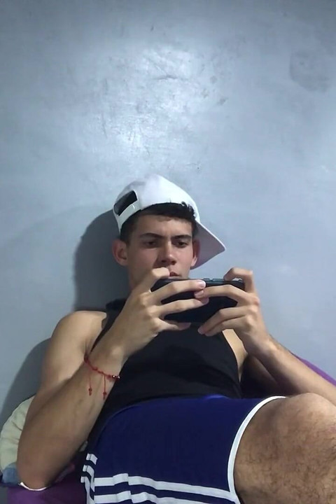 Young Man with Great Endowment Plays with His Cock
