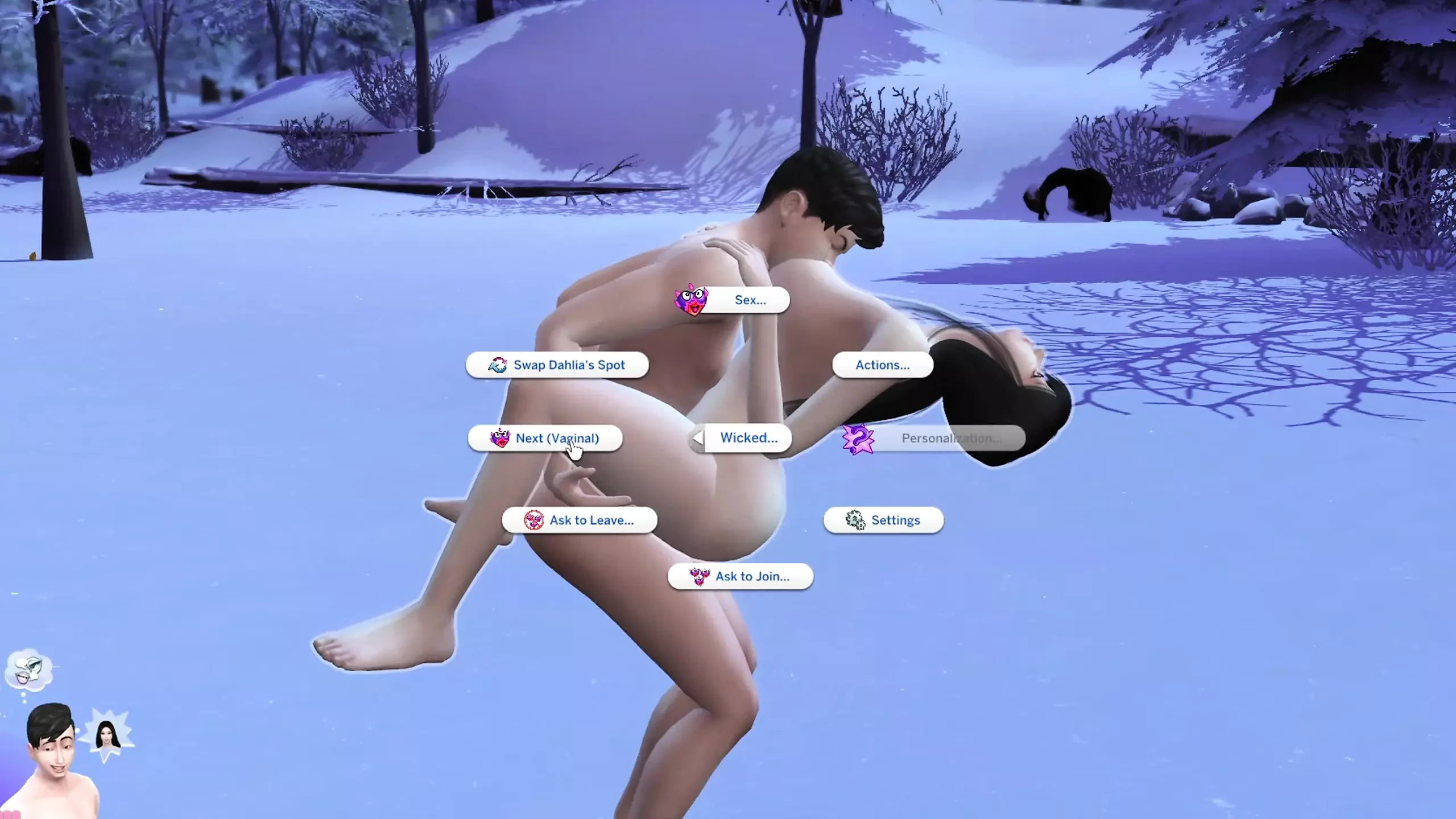 Public Sex on winter season snowing