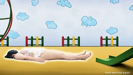 Beyaz iç çamaşırlı bayan kalamar egzersizleri