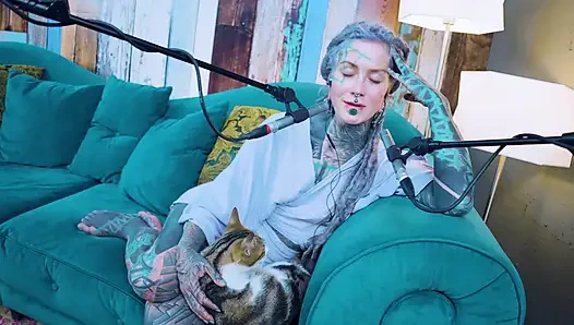 I talk about E - Empathy - ASMR podcast SFW talking goth skinny girl dreadlocks tattoo model inked girl