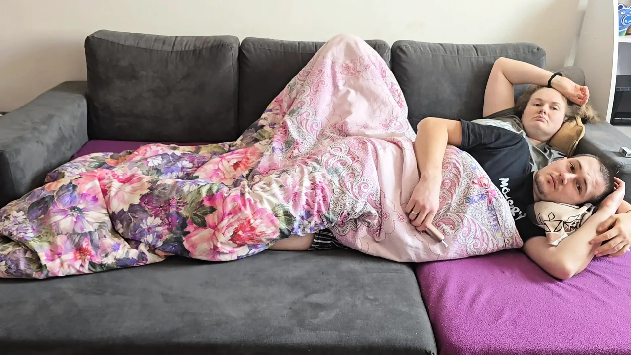 Horny Husband Fucks his Chubby Wife - watching TV turns into Hot Couple Sex