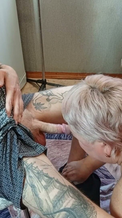deep blowjob from mother-in-law, a portion of hot sperm in the throat | Clip 1