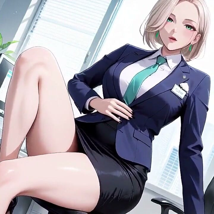Office to Bedroom Taboo Contrast, Silver-haired Partner Watching Jealously. She Dares to Be so Lazy and Teasing in Private?