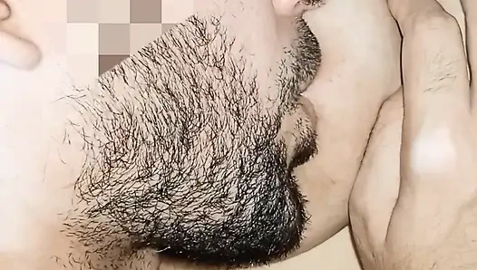 Arab guy gently sucks and bites my big sagging tits until my puffy nipples