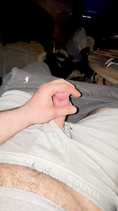 Beautiful cock twink jerking slowly to completion