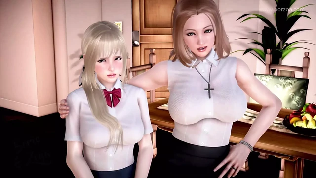 MythicManor- Shy teen's busty mom gets horny from daughter's boyfriend and wants to suck his dick