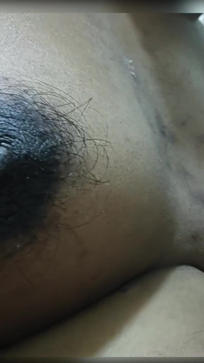 Myself pressing my boobs