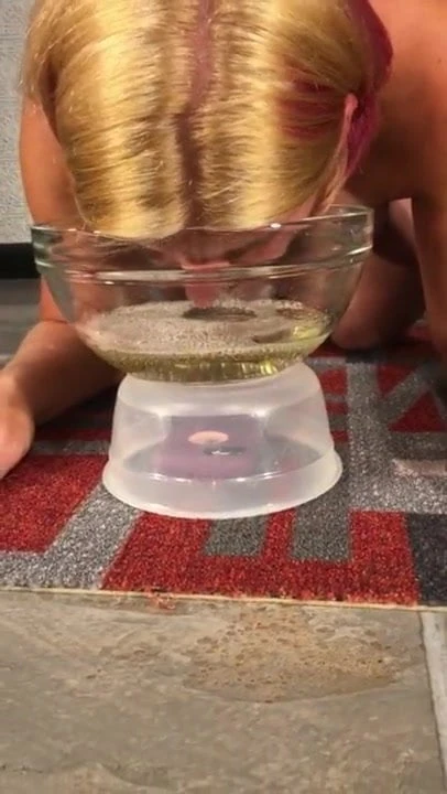 Drinking Piss from Bowl