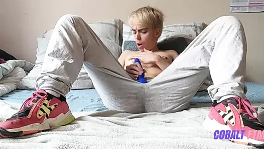 Wet Ftm Smells His Dirty Sneakers and Cums