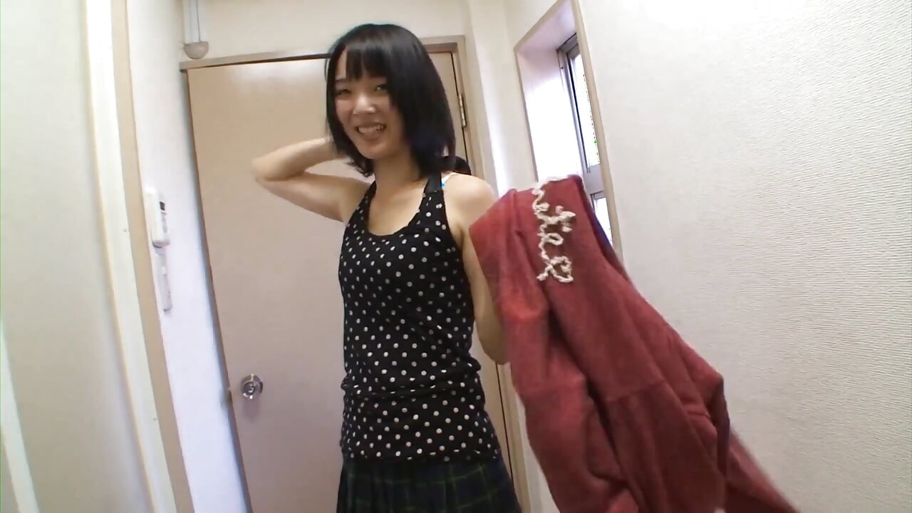 Japanese teen leans back for vibrators and cock