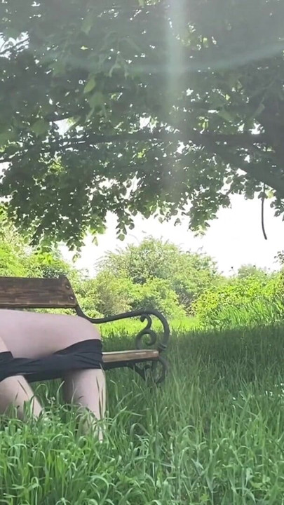Key moment from "Huge risky cumshot on public park bench"