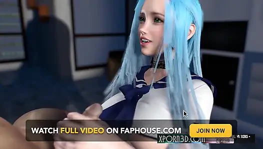 Busty Asian Babe Handjobs and Cumshots - 3D Hentai Japanese