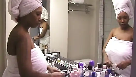 Ebenholz-bondage, dicke möpse