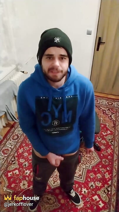 Cumshot in My Room in the Palm of My Hand in a Winter Hat