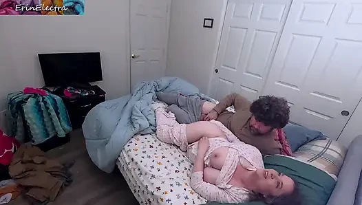 Bare bottom stepsister shares a bed with stepbrother