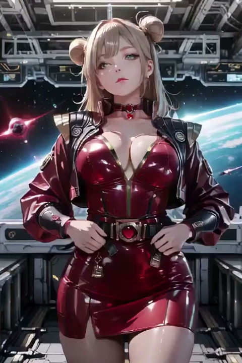 Starship Red Armor the Blonde Commander's Private Gaze!