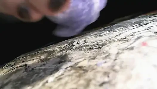 Easter Peep Crush. Long Toes Food Crush, Foot Worship up-close