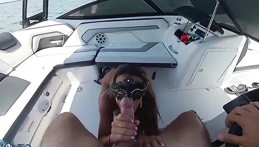Fit MILF's Blowjob on Private Yacht
