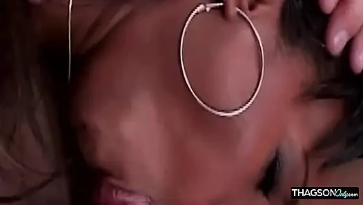Hairy Ebony Pussy Stretched Wide Dripping Thick Cum Loads